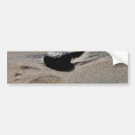 Huella en la playa del océano pegatina de parachoque