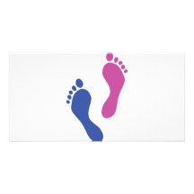 huellas coloreadas tarjetas con fotos personalizadas