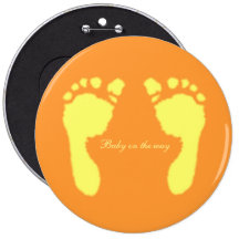Huellas del bebé (amarillo) pin