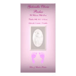 Huellas del bebé (chica) tarjetas fotográficas personalizadas