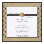 Huellas en la invitación del boda de la arena invitaciones