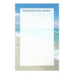 Huellas en la playa de Sandy blanca, aguamarina es Papeleria Personalizada