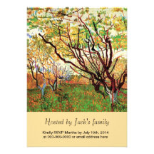 Huerta en el flor, Van Gogh, graduación Invitaciones Personalizada
