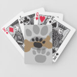 Hueso de perro y impresión de la pata baraja cartas de poker