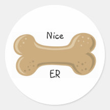 Hueso de Pound_Nice del perro Pegatinas Redondas