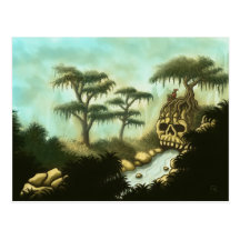 huesos de la postal del arte de la fantasía de los