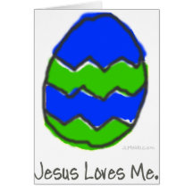 Huevo de Pascua azul Tarjeton