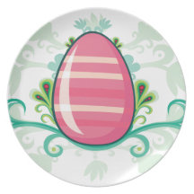Huevo de Pascua rosado Platos Para Fiestas