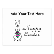 Huevo feliz del conejito de pascua tarjeta postal