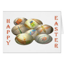 Huevos de Pascua bordados Tarjeta