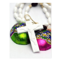 Huevos de Pascua cruzados y coloridos Postales