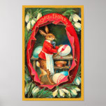Huevos de Pascua de la pintura rojos Poster