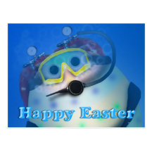 Huevos de Pascua del buceo con escafandra Postales