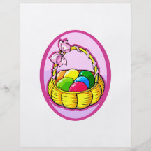 huevos de Pascua en la lila oval.png de la cesta Flyer Personalizado