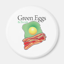 Huevos y tocino verdes imán
