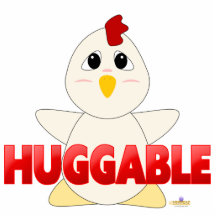 Huggable rojo del pollo blanco Huggable Escultura Fotografica