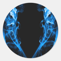 Humo azul etiqueta