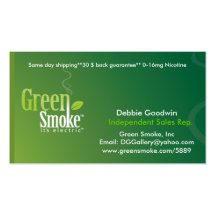Humo verde plantillas de tarjeta de negocio
