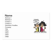 Humor de la actitud de los maridos y de las esposa plantillas de tarjetas de visita