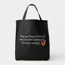 Humor de la ardilla de ADHD Bolsa