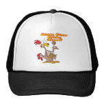 humor de la ironía de la cena del pollo del ganado gorro
