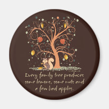 Humor del árbol de familia iman de frigorífico