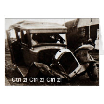 Humor del choque de coche de la tarjeta de felicit