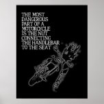 Humor divertido del poster del motocrós de la nuez