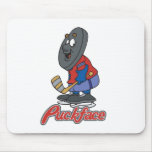 humor extraño del hockey sobre hielo del puckface alfombrillas de ratón