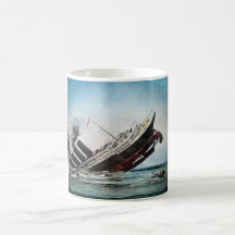 Hundimiento de la diapositiva de linterna mágica t taza de café