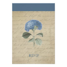 Hydrangea azul RSVP del vintage Anuncio