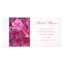 Hydrangea - invitación nupcial de la ducha tarjetas fotograficas personalizadas