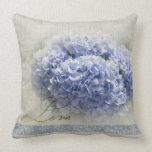 Hydrangeas azules románticos cojines