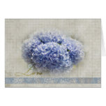 Hydrangeas azules románticos tarjetas
