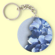 Hydrangeas ligeros y azul marino llaveros