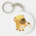 Hyena manchado dibujo animado lindo que machaca un