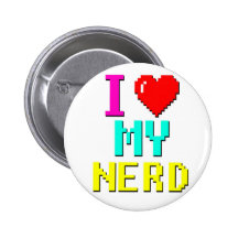 I <3 mi insignia del empollón pins