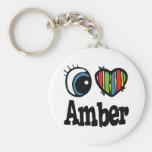 I ámbar del corazón (amor) llaveros personalizados