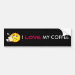 I, AMOR, MI pegatina para el parachoques del CAFÉ Pegatina De Parachoque