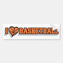 I baloncesto del corazón pegatina de parachoque