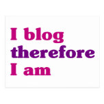 I blog por lo tanto estoy tarjeta postal