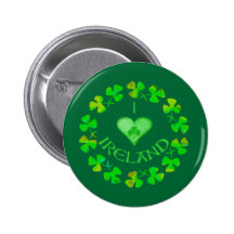 I botones de Irlanda del corazón Pin