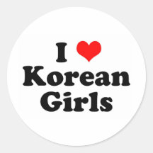 I chicas del coreano del corazón pegatinas redondas