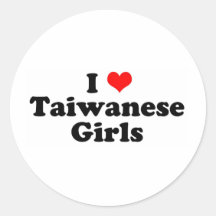 I chicas del taiwanés del corazón pegatina