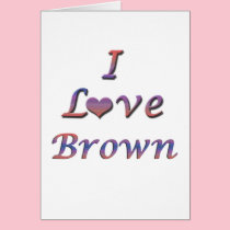 I corazón (amor) Brown tarjetas