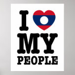 I corazón (amor) mi gente del Lao Impresiones