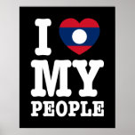 I corazón (amor) mi gente del Lao Poster