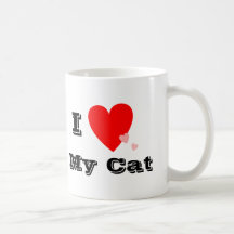 I corazón (amor) mi taza del gato