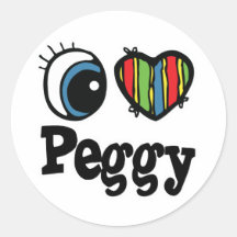 I corazón (amor) Peggy Etiqueta Redonda