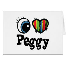 I corazón (amor) Peggy Tarjetas